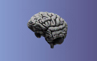 Image of brain over blue gradient